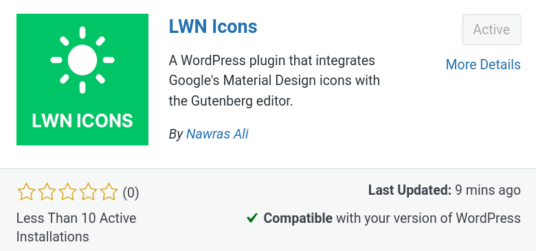 اضافة lwn icons في مستودع اضافات ووردبريس